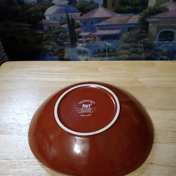 🍜🍤PIER 1 WAVY STRIPE CERAMIC DISH🍕🍱BUNDLE AND SAVE PLENTY!!!🍉🍓 - Picture 3 of 10